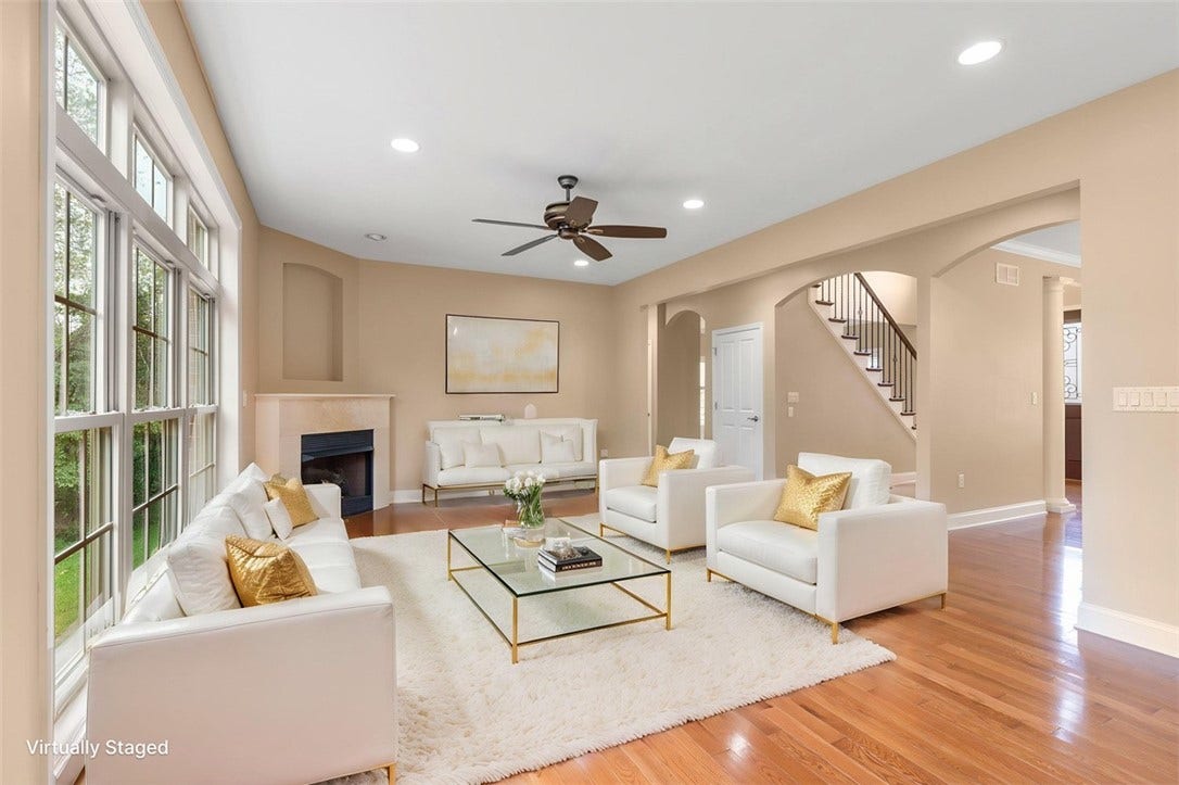 Family room staged