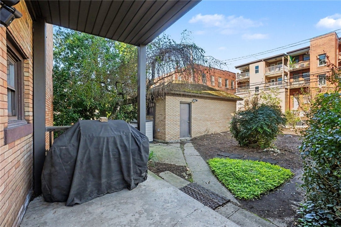 Back patio, gas grill
