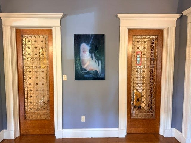Sliding doors created from architectural salvage
