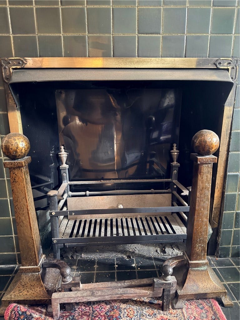 Detail of Den fireplace