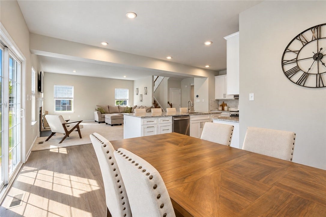 Opens to the Living room and kitchen