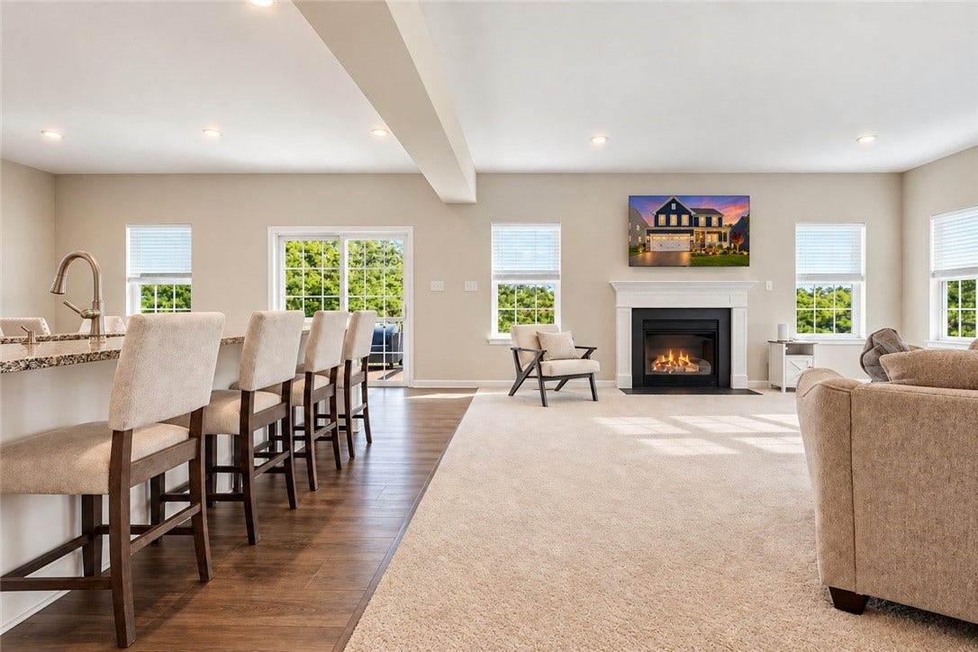 Open-concept living room and kitchen