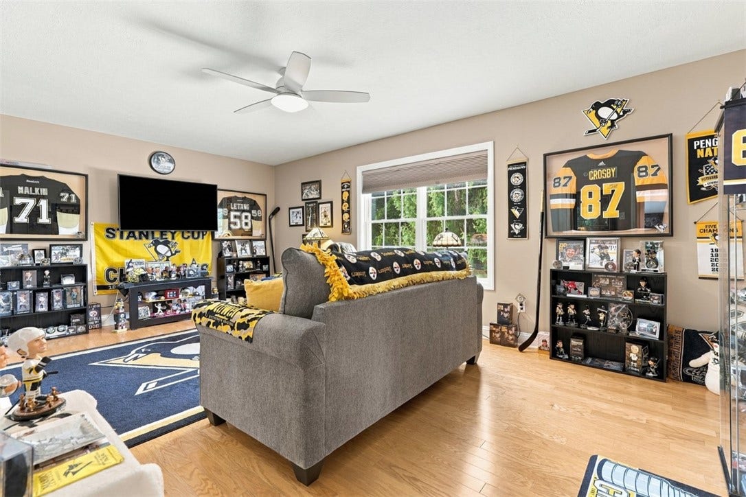 Extra-large Bedroom #3 features an oversized window and walk-in closet, with generous space to easily accommodate a sitting area, home office or workout space.