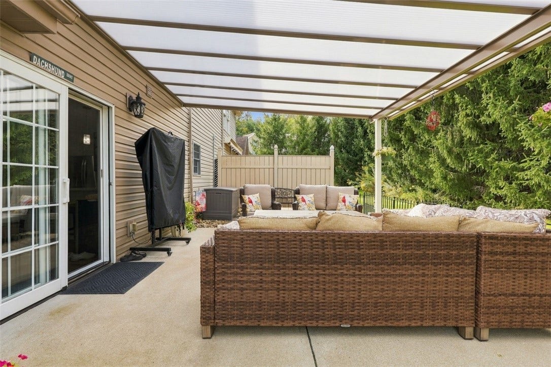 A true outdoor living space with plenty of room to relax, dine and entertain in a private, comfortable setting.