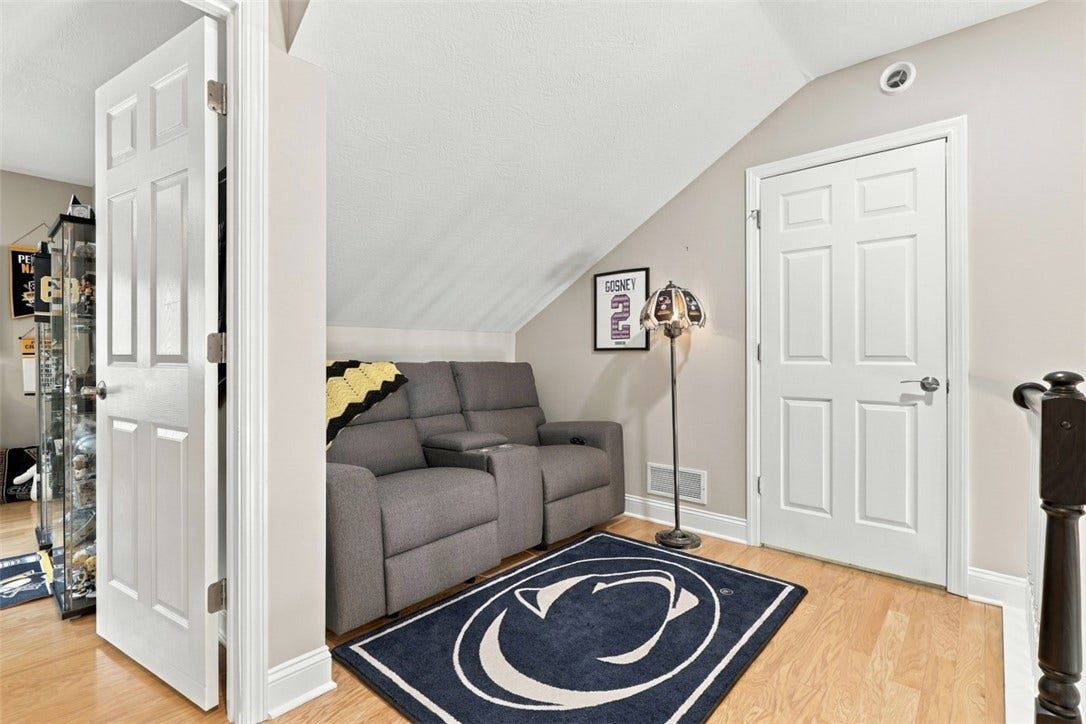 Second-floor loft area offers flexible additional living space, perfect for a home office, reading nook or casual lounge.