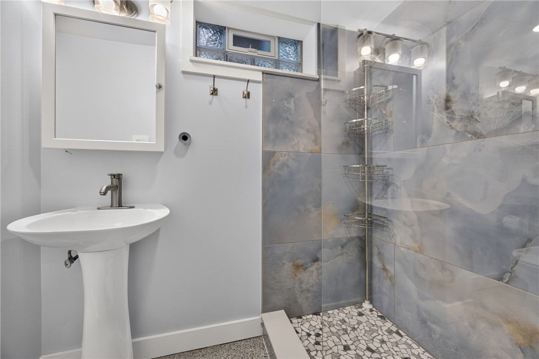 Bathroom, Renovated full bath in Lower Level
