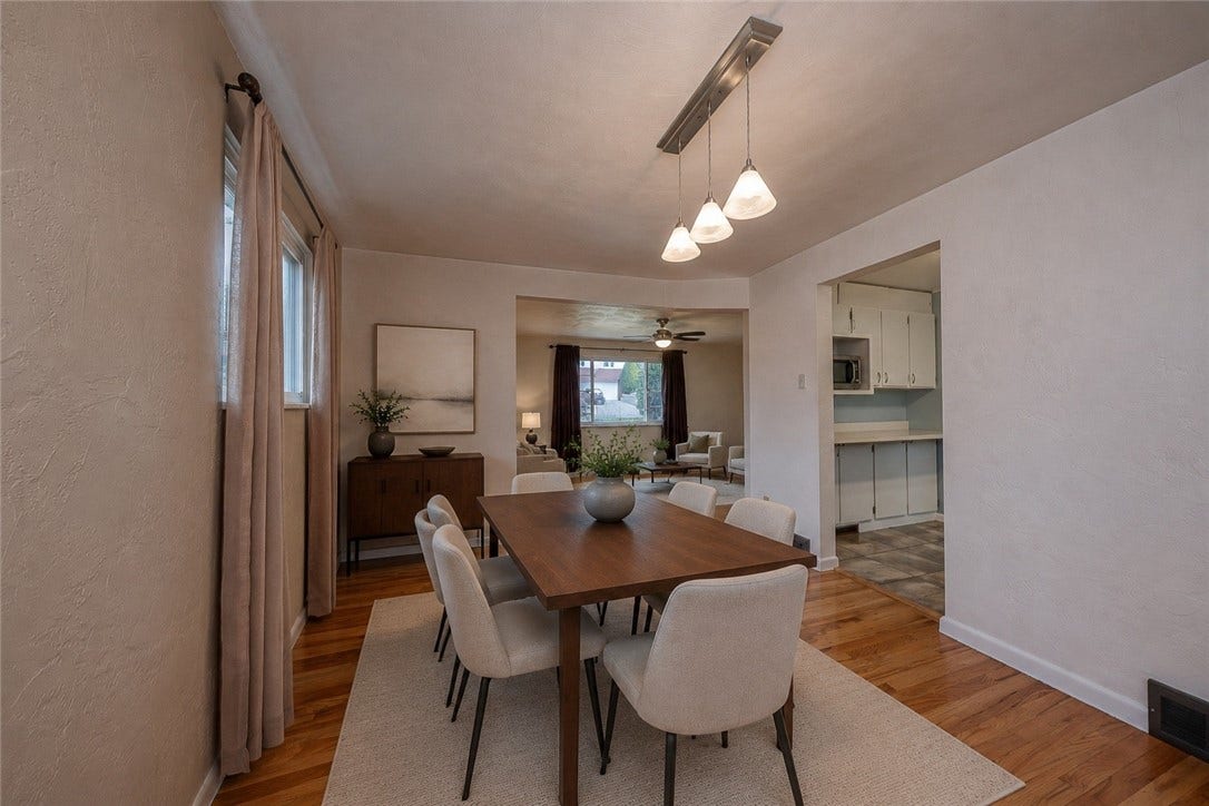 Enjoy family meals in the dining room.