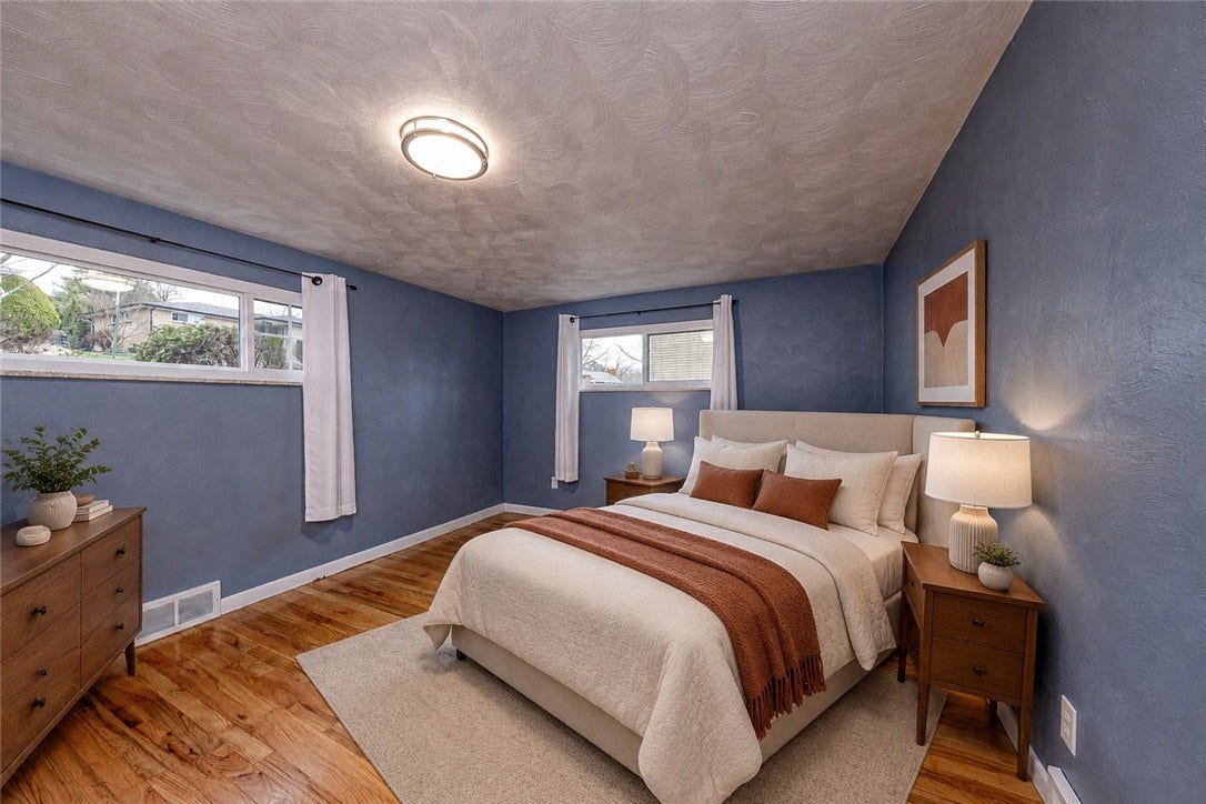 Spacious 3rd bedroom is located on the home's middle level.