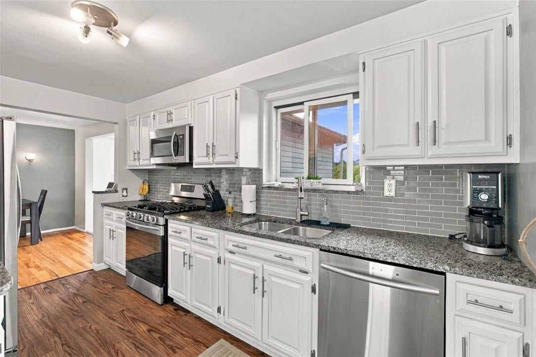 Updated kitchen with stainless steel appliances