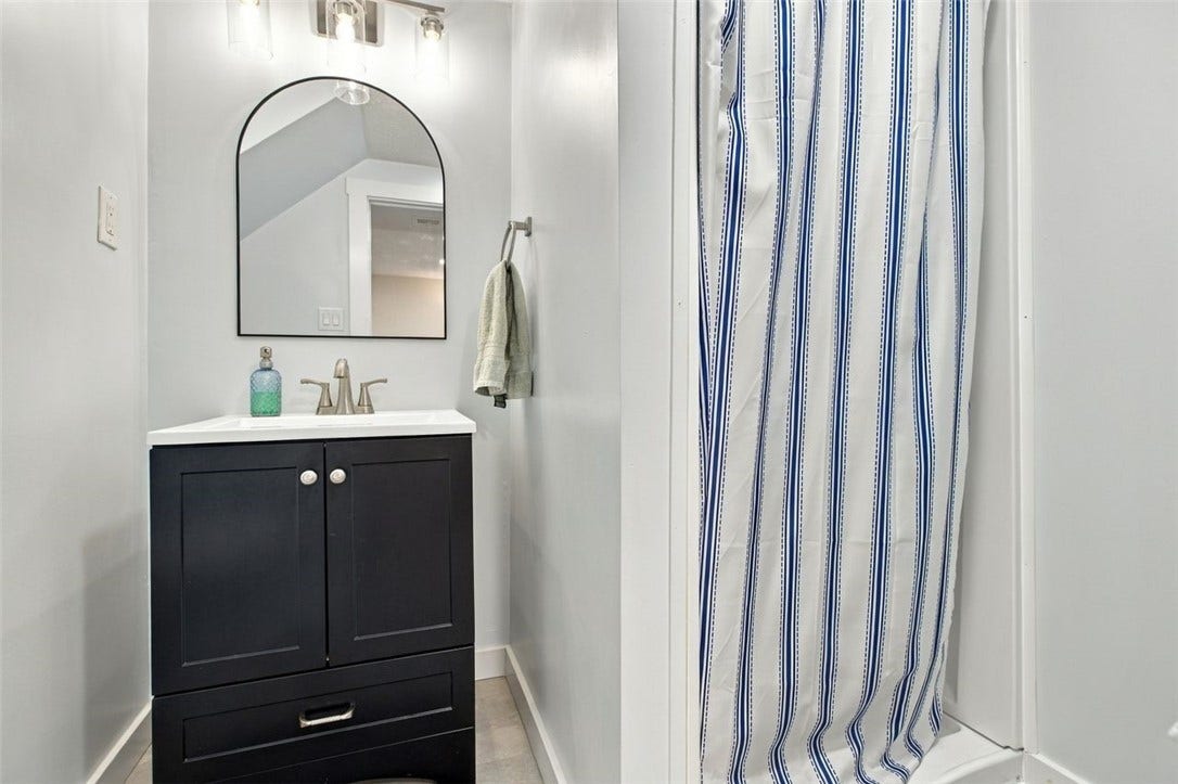 Full bathroom on lower level