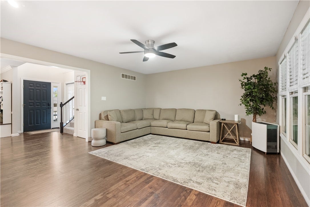 The large room allows for any furniture layout...