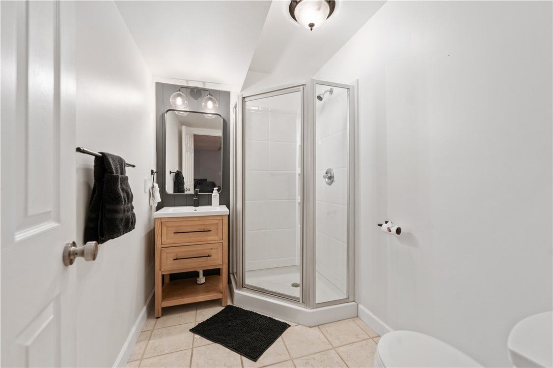 This full bath really completes the lower level...