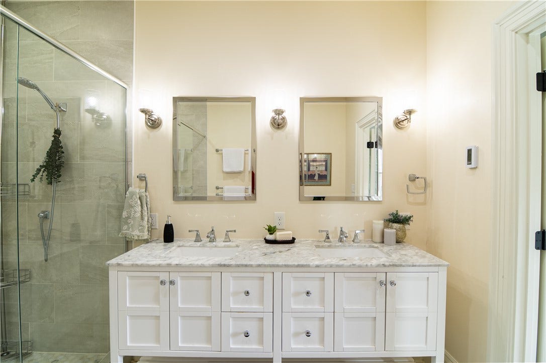 Double sinks, for when sharing is not an option.  Keeping organised is easy with ample storage and space for every necessity.