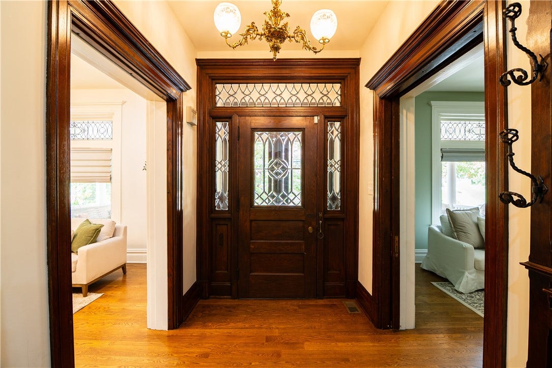 Classic, original mouldings frame each unique living space