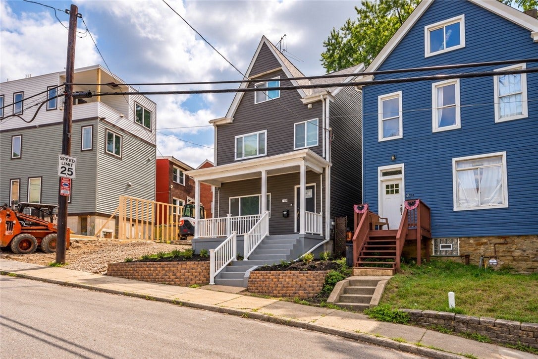214 N Aiken Ave, Pittsburgh, PA 15206 Street view of 214 N Aiken. Neighboring lot: detached garage under construction