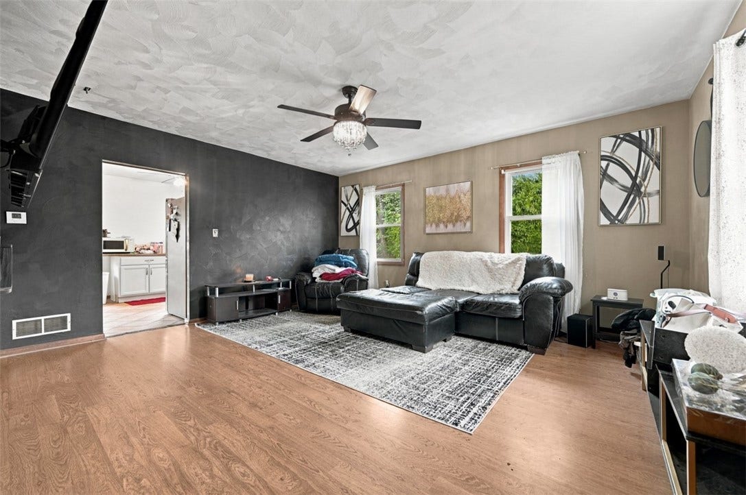 This gigantic living room offers plenty of room to kick back and relax.