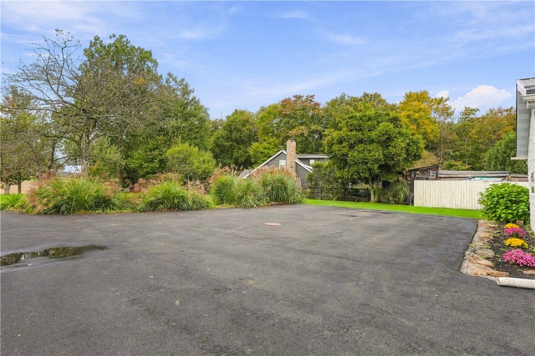 Freshly paved driveway and parking pad.