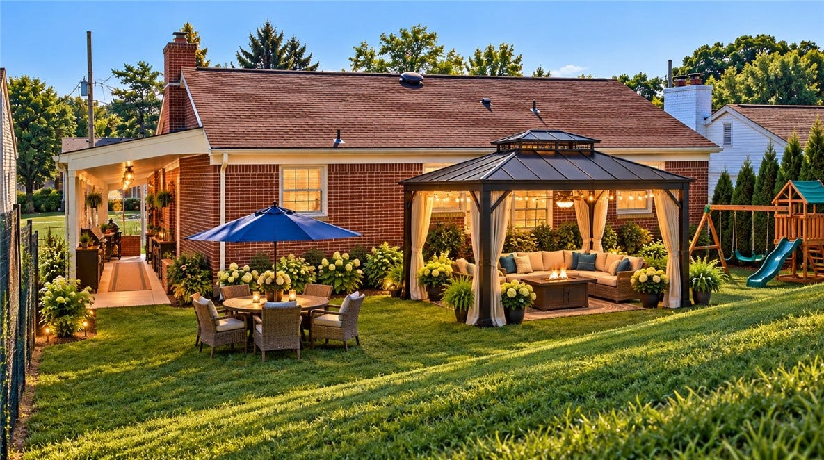 This yard!  if you dream it you can do it.  The yard is perfect for entertaining 3 seasons a year.