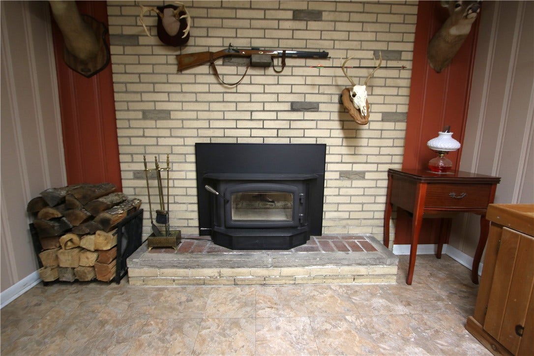 4239 Finleyville Elrama Road, Finleyville, PA 15332 Beautiful Wood Burning Brick Fireplace in Game Room