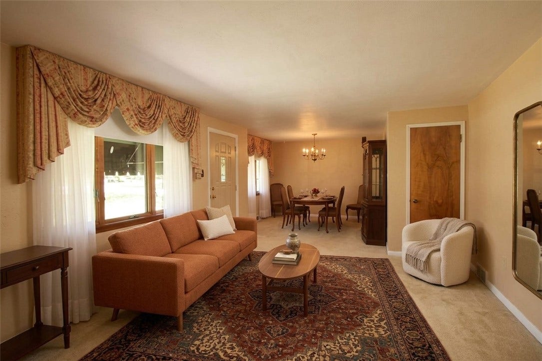 Virtually stage living room