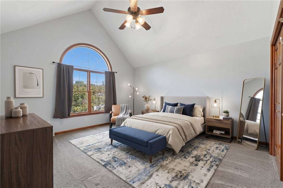 The 3rd Bedroom is oversized at approximately 16'x15'. The 3rd Bedroom has been virtually staged to inspire decorating ideas!