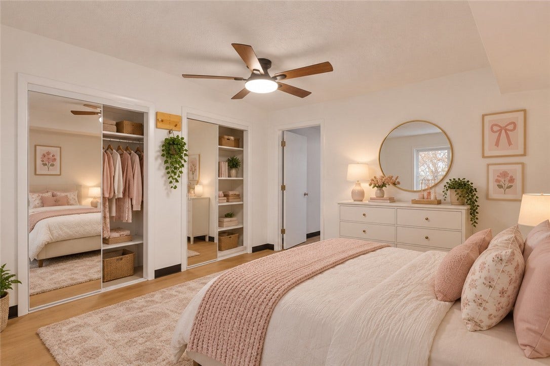 3909 Glencoe Court, Murrysville, PA 15668 Virtually Staged, 13x12 Lower Level bedroom 4 with double closets and an adjoining den/sitting room with door to walkup/exterior.