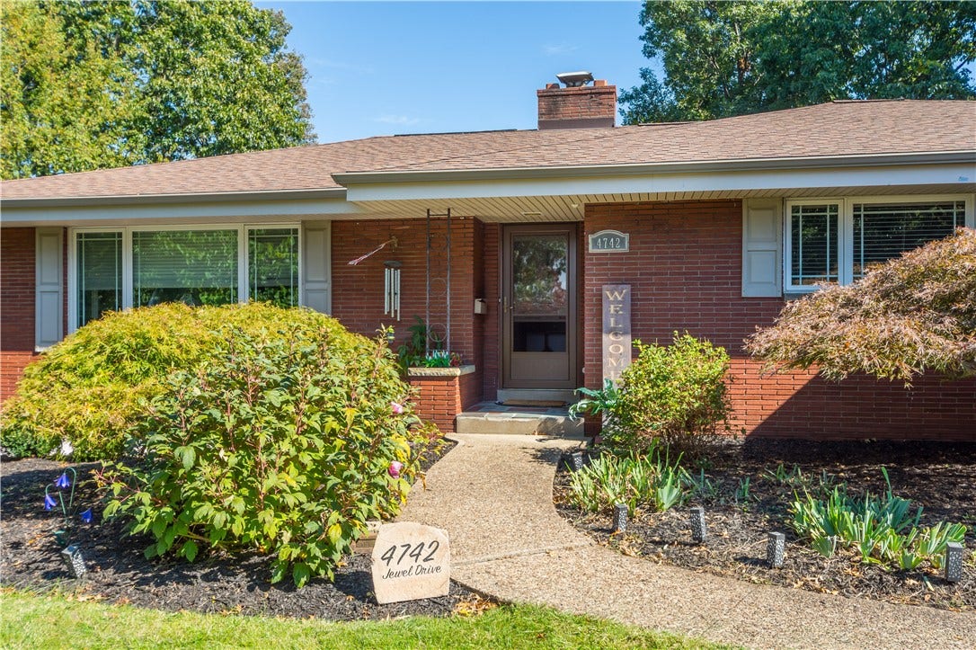 4742 Jewel Dr, Pittsburgh, PA 15236 Inviting covered entry.