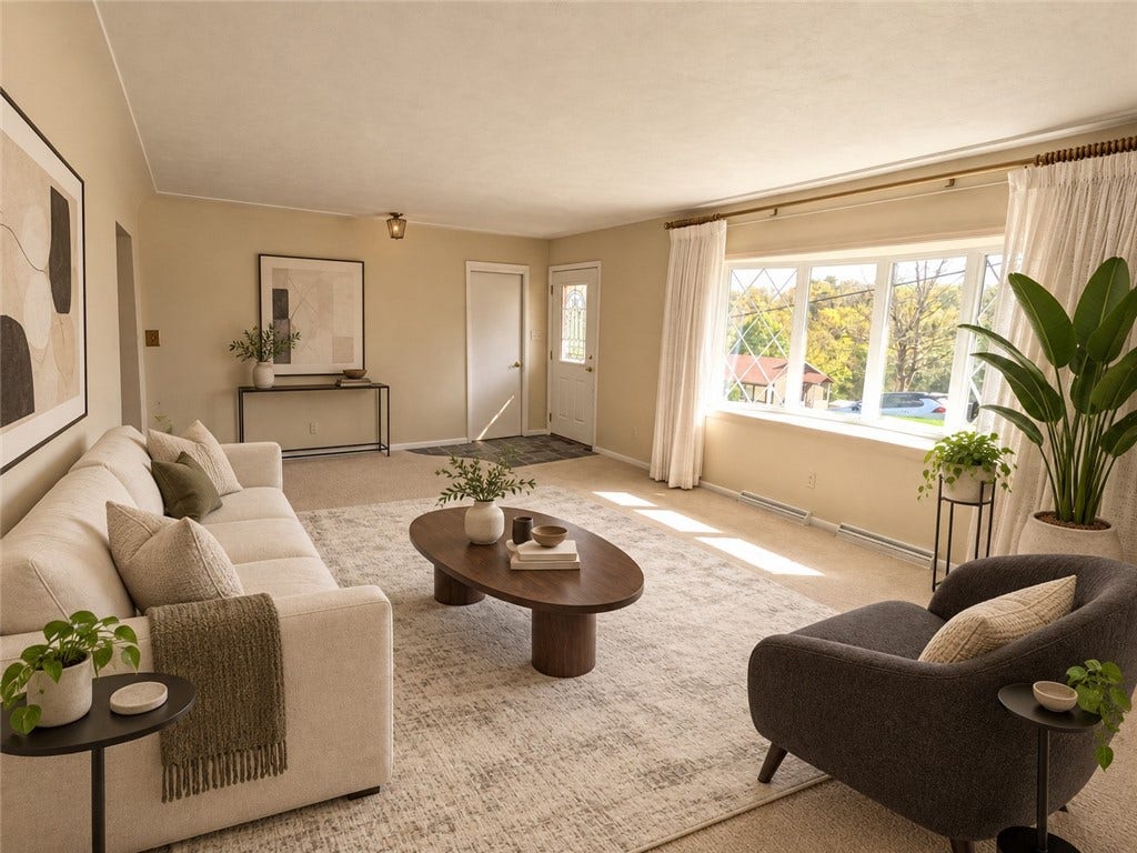 321 Comanche Dr, Belle Vernon, PA 15012 Living Room Virtually Staged