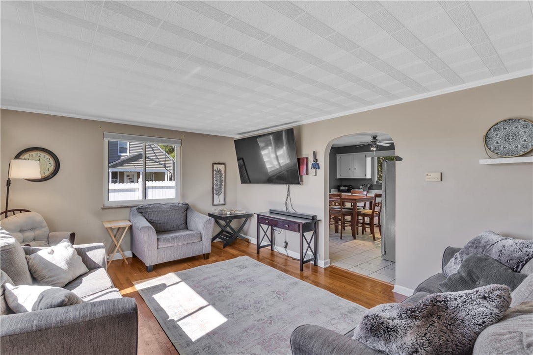136 N Hazen Ave., Ellwood City, PA 16117 Custom pull-down blinds add both style and privacy to the first-floor windows.