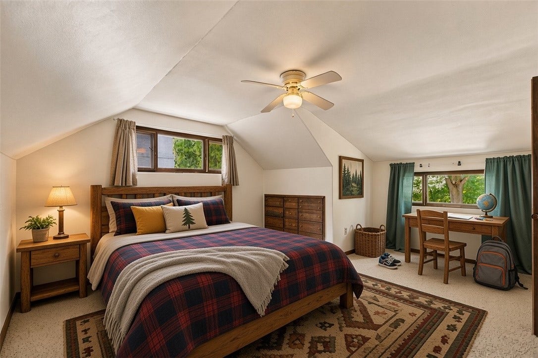 One of the Two Children's/Guest Bedrooms on the Second Level Shown as Staged