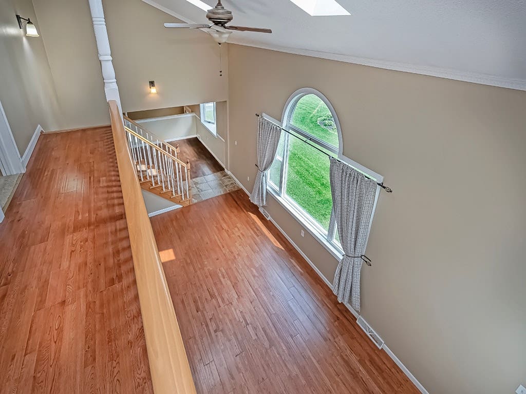 balcony overlooking great room