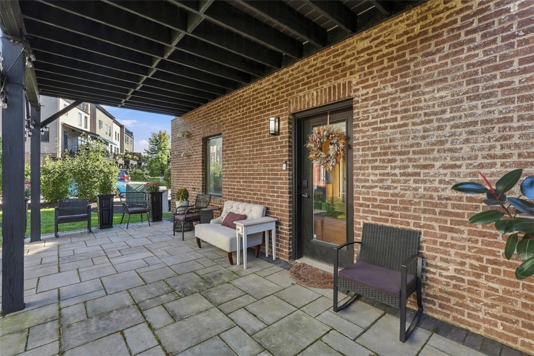 6447 Danielle St, Pittsburgh, PA 15206 Back Patio that opens to green space/back yard