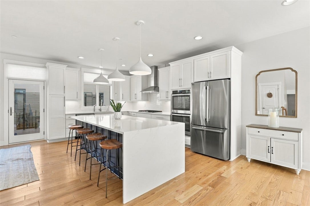 6447 Danielle St, Pittsburgh, PA 15206 Gourment Kitchen with Waterfall Quartz Counter Tops